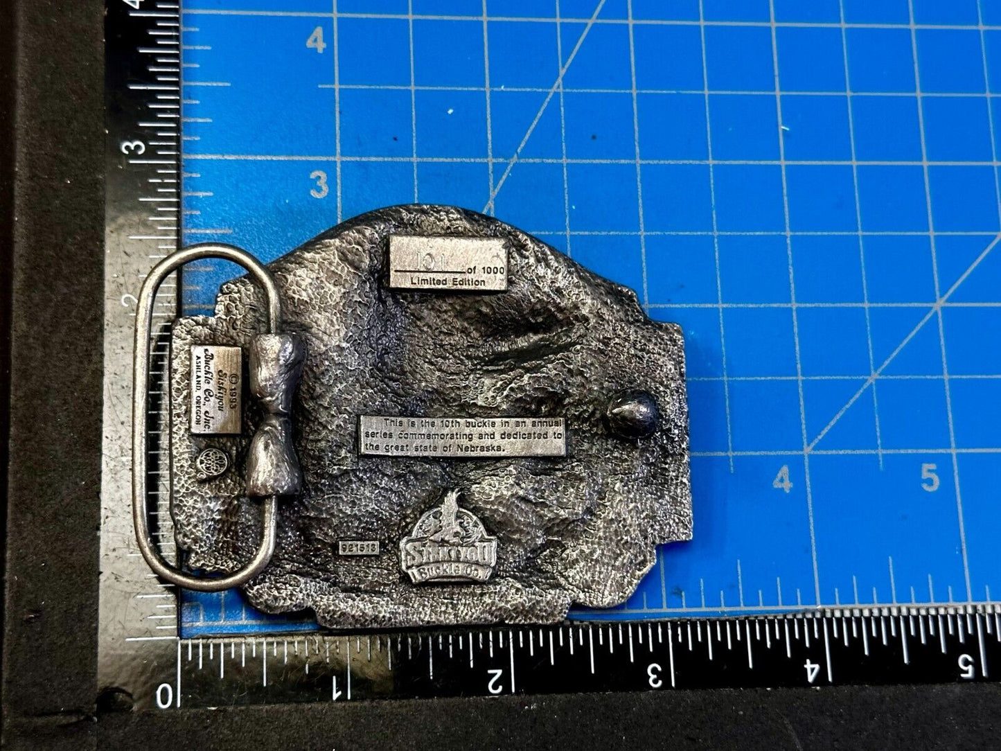 The Great State of Nebraska 1993 10th Annual Commemorative Siskiyou Belt Buckle