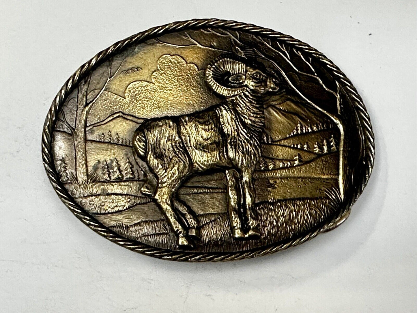 Bighorn Ram - Wildlife VTG 1980 Belt Buckle by Great American Buckle Co