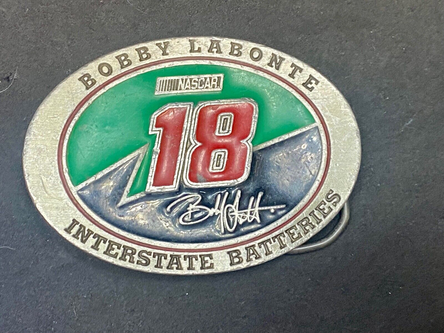 1990'S Bobby Labonte Nascar # 18 Pre Loved Belt Buckle By Redline Sports