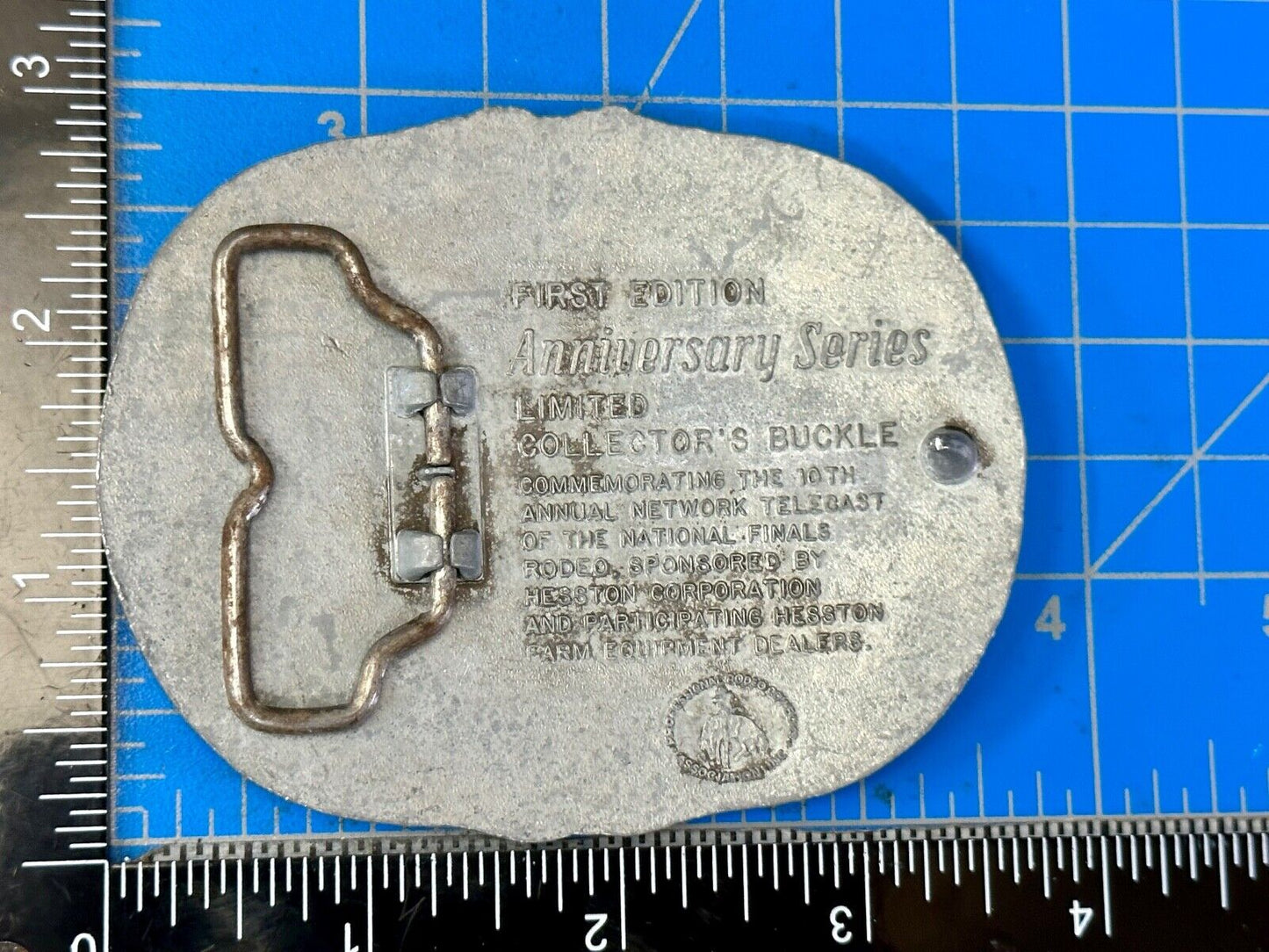 1983 Hesston National Finals Rodeo 25th Anniversary Adult Collectors Belt Buckle