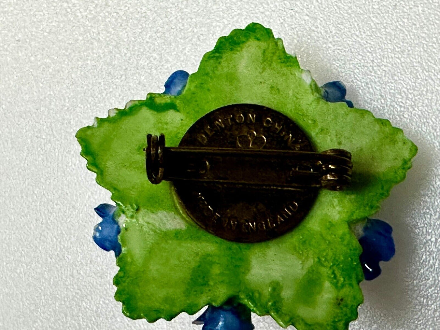 Beautiful Rose Flower Bouquet Brooch Pin Denton China Made in England