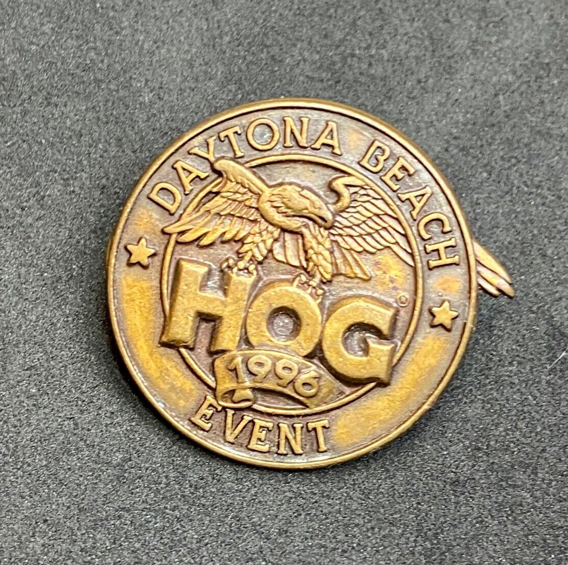 1996 Harley Davidson Owners Group Hog Daytona Beach Rally Event Vest Pin