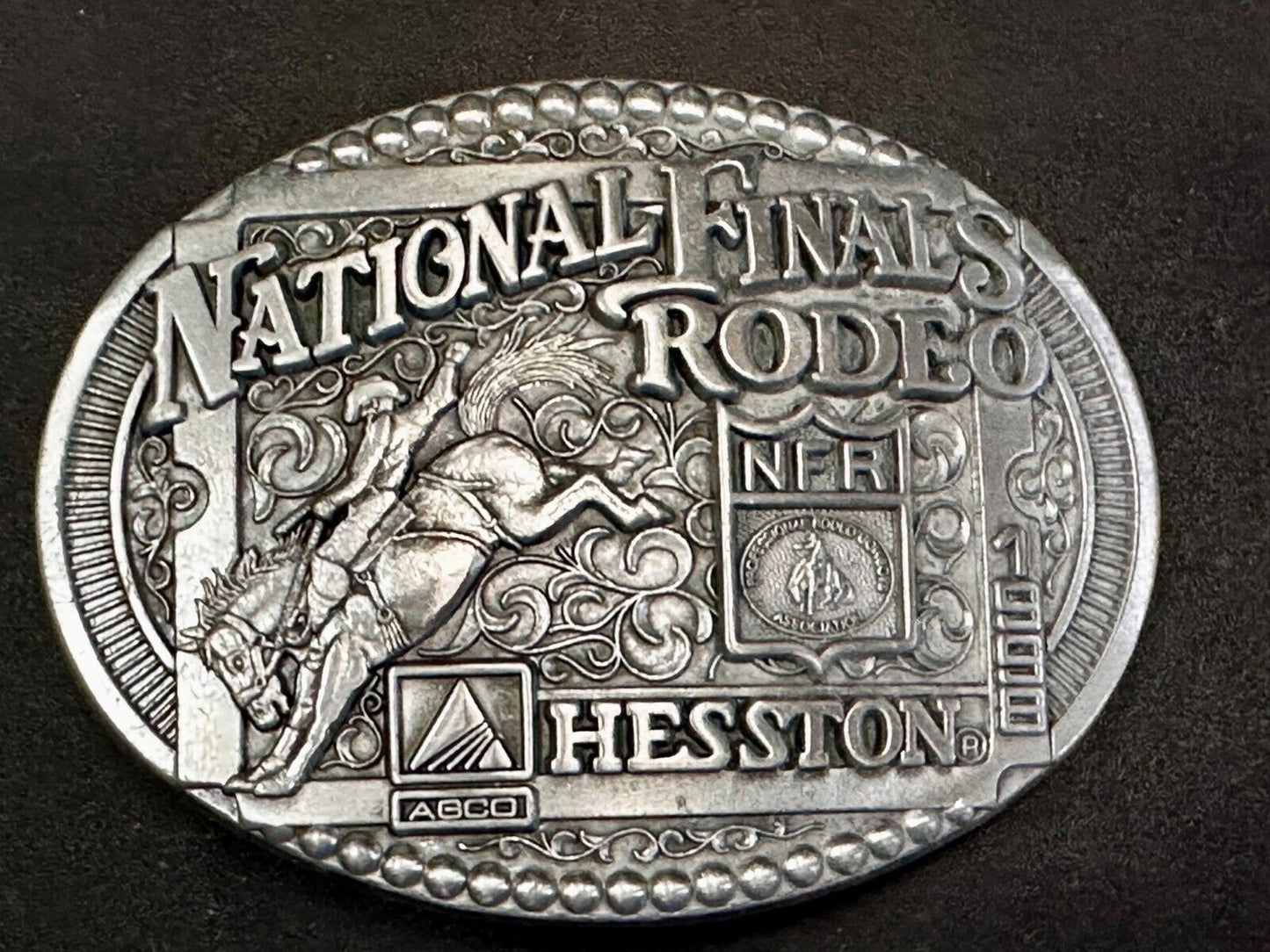 1998 ADM Hesston NFR National Finals Rodeo Cowboys Western Belt Buckle