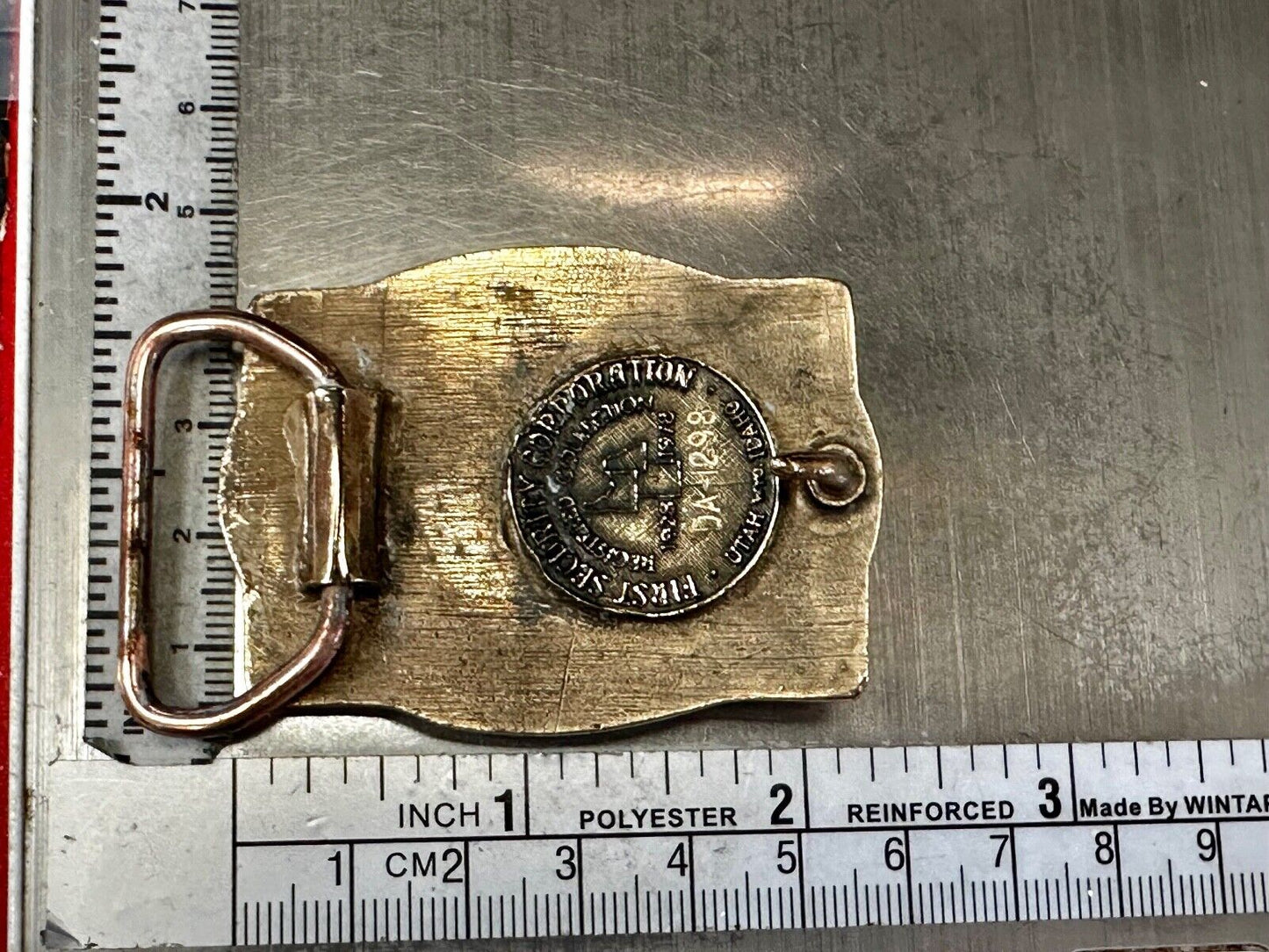 The State of Idaho Deer Buck Hunting Vtg. 1978 Small First Security Belt Buckle