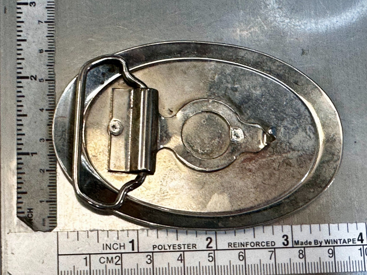 1978 Southern Pacific Tucson Division Railroad Safety Silver Tone Belt Buckle