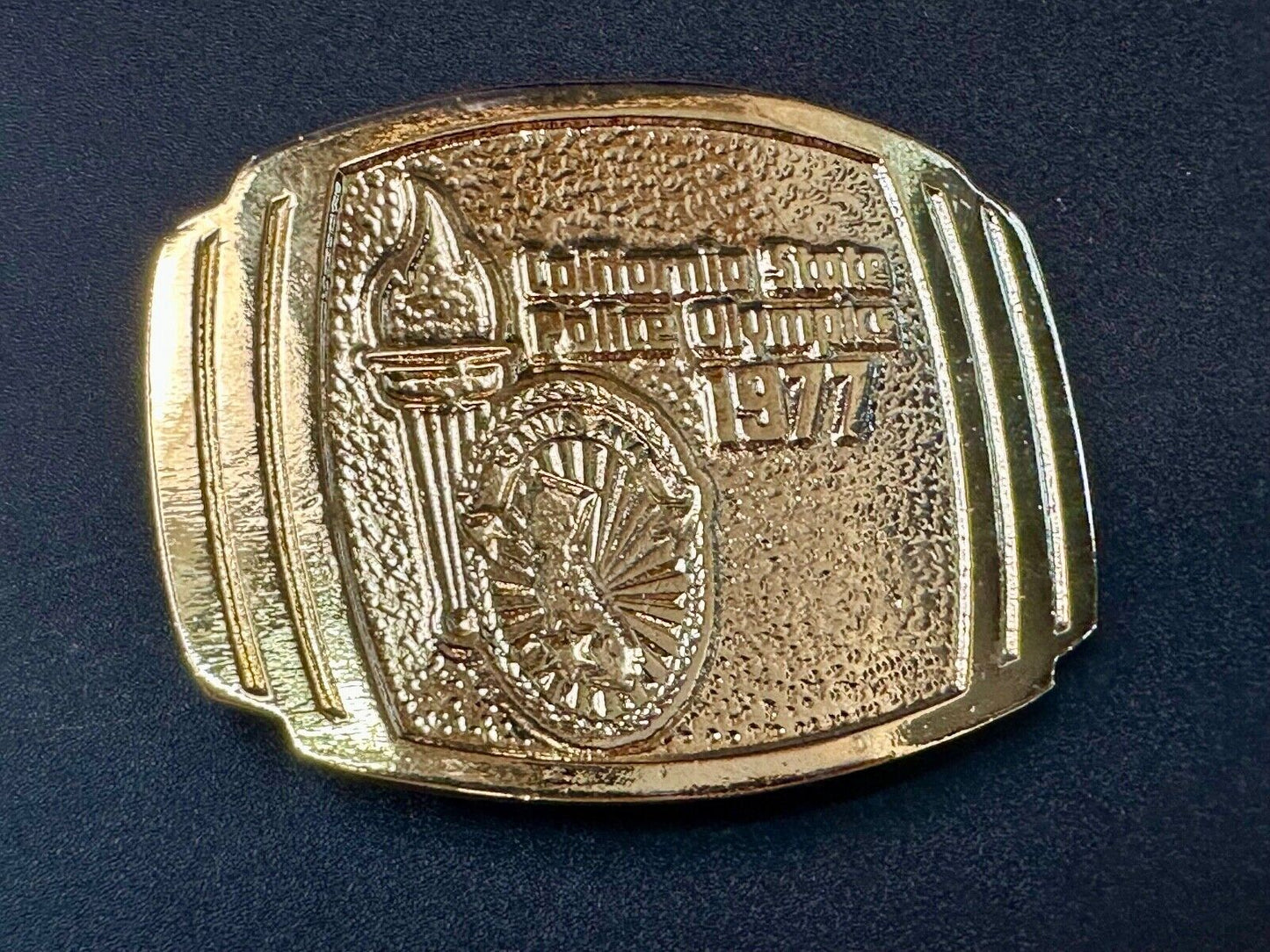 Vintage California State Police Olympics 1977 belt buckle