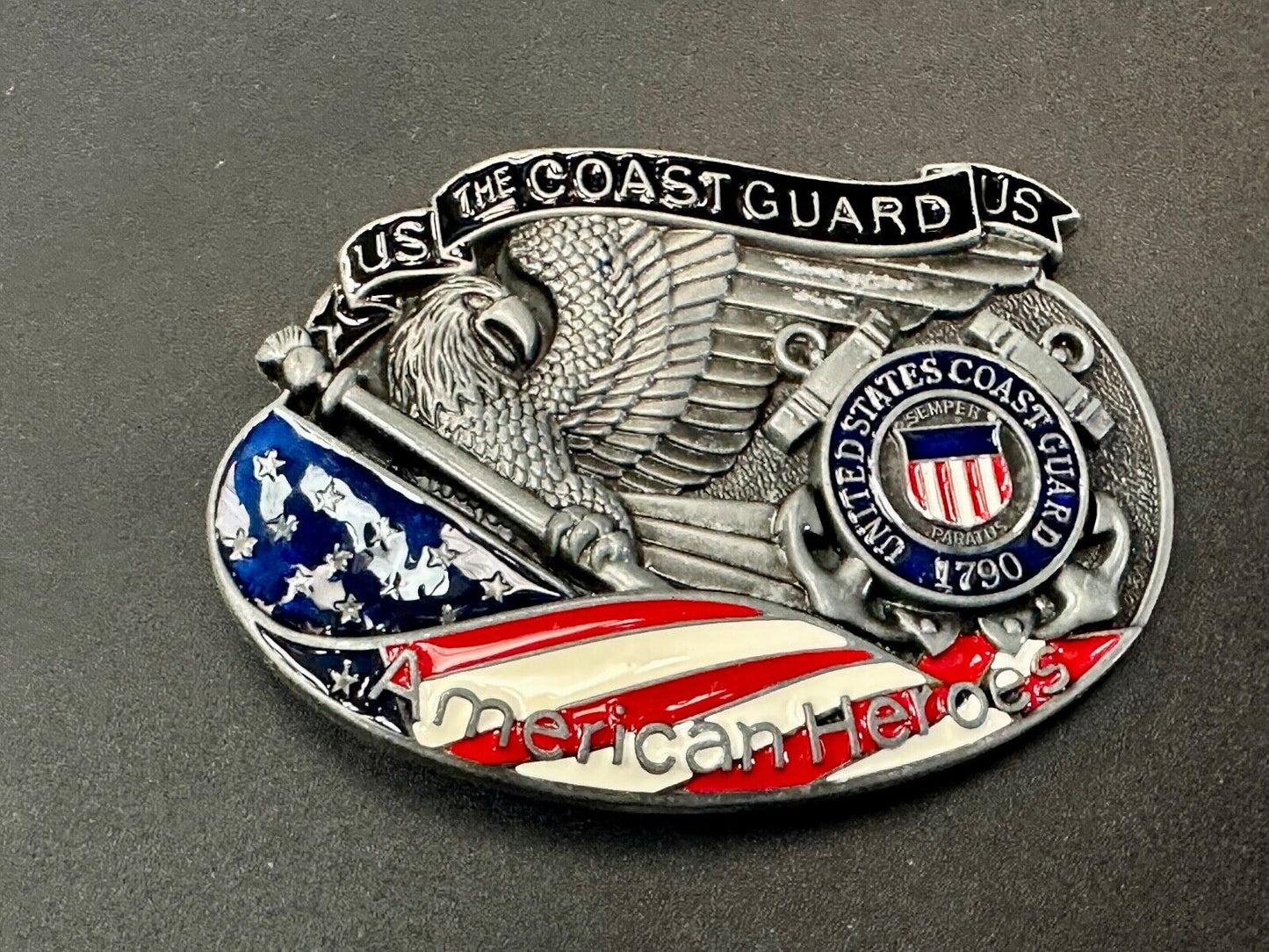The US Coastguard raised dimensional belt buckle America's Heroes