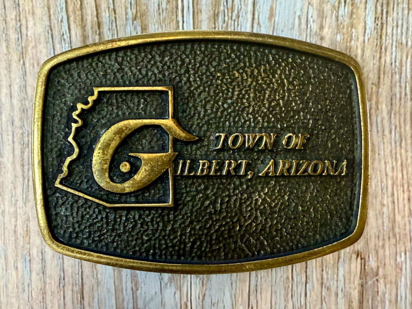 Town of Gilbert Arizona Vintage 1978 Commemorative Solid Brass BTS Belt Buckle