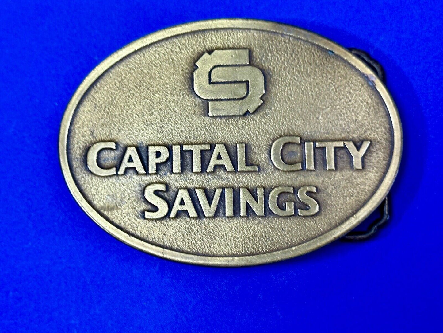 Vintage Capitol City Savings Bank Promo Advertising belt buckle by Magnum Opus