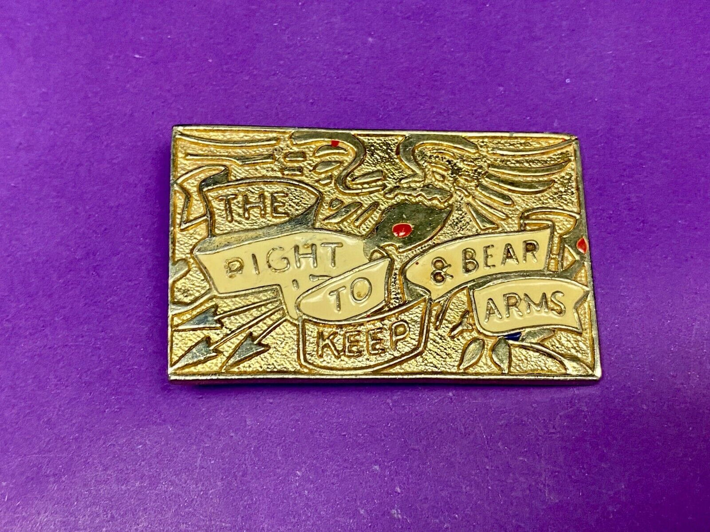The Right To Keep And Bear Arms Gold Tone Second Amendment Belt Buckle