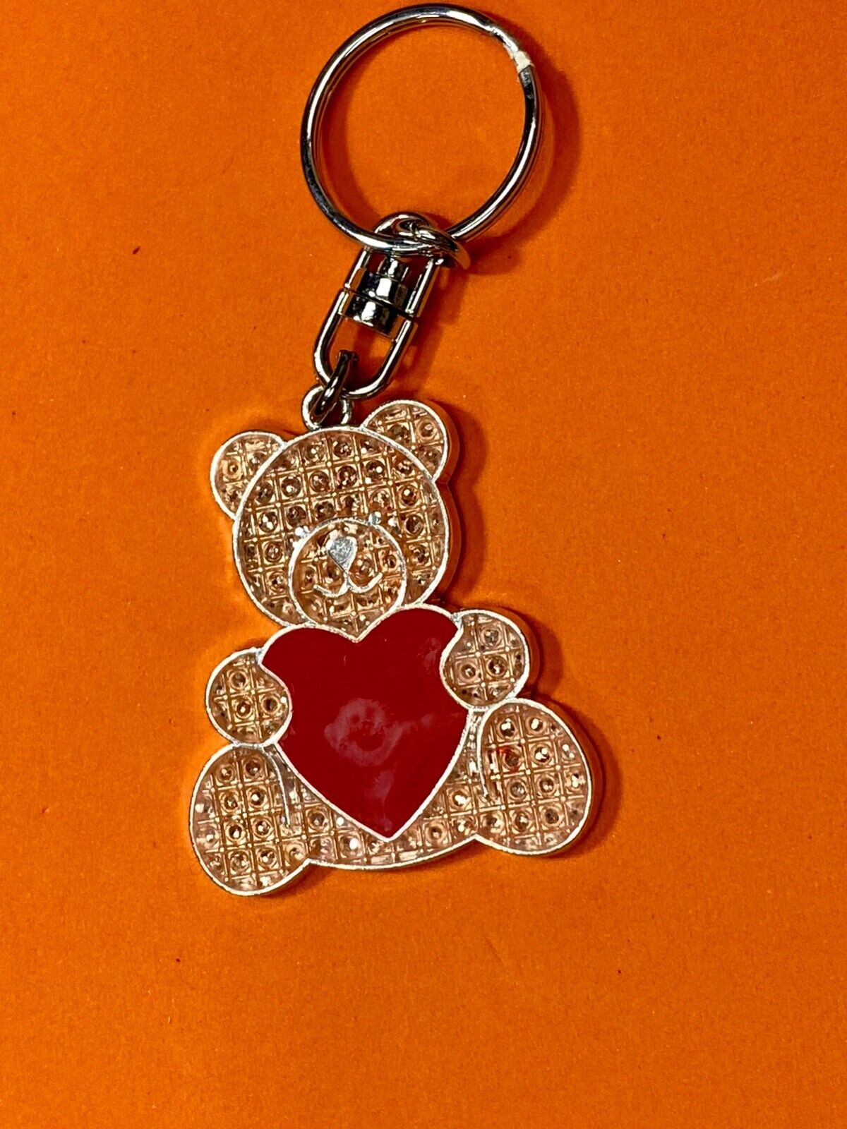 Adorable Teddy Bear holding Red Heart - Love Keychain - Key Ring Chain