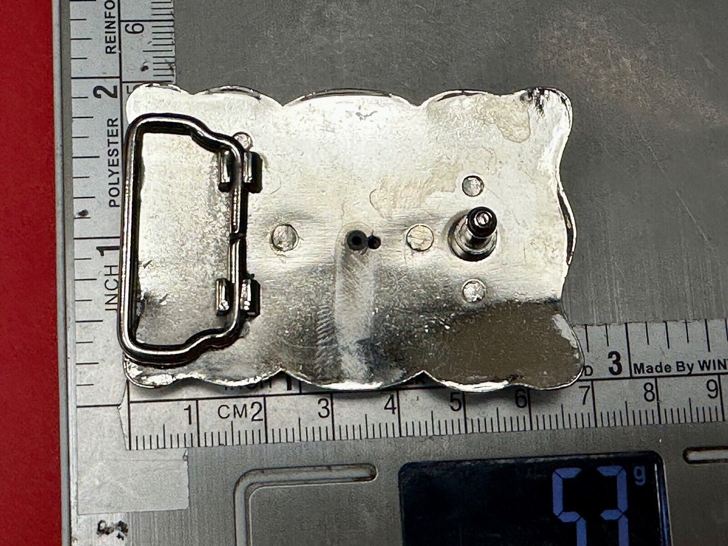 Vintage horse head centered on western rectangular two tone belt buckle