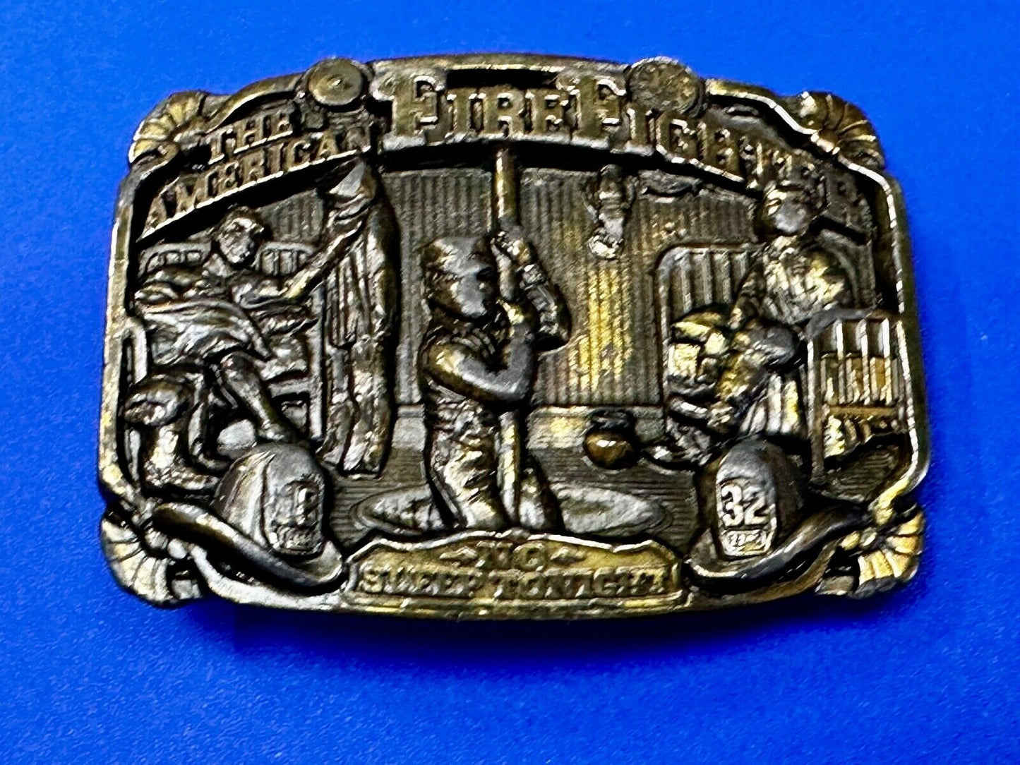 1986 The American Fire Fighter No Sleep Tonight Great American Belt Buckle