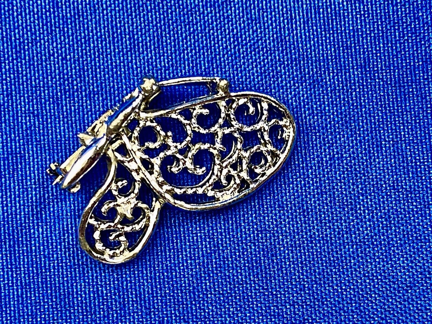 Vintage Butterfly Brooch Pin Closed Wing Silver Tone