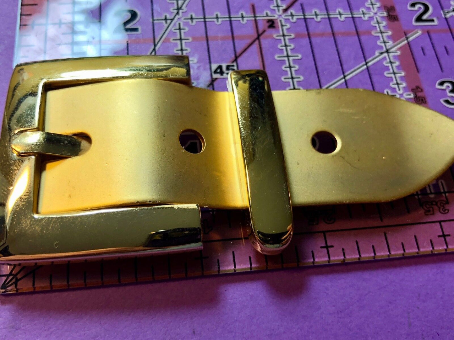 Vintage 2 piece Dress Brass Tone? Belt Buckle
