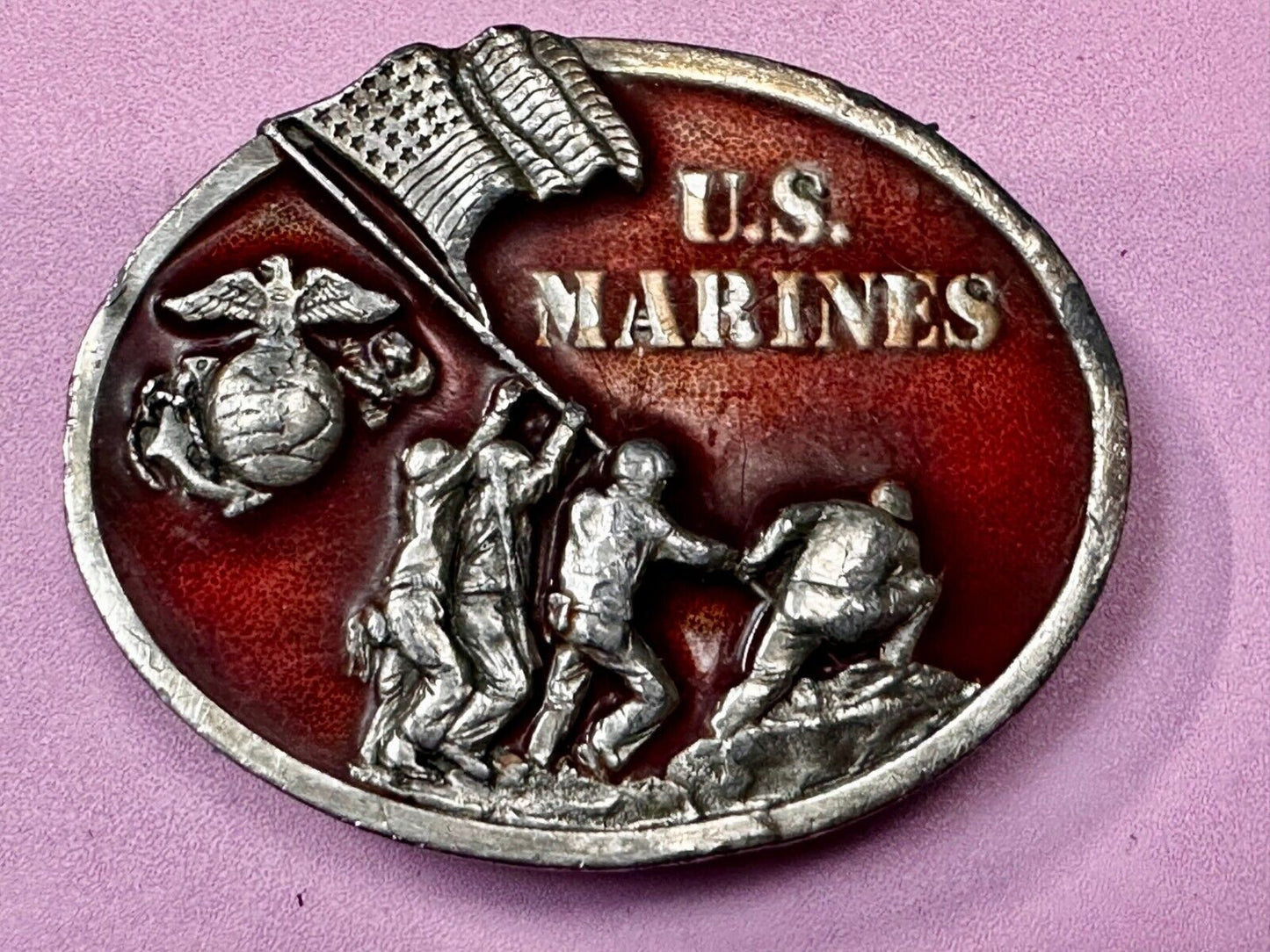 The Few The Proud The U.S Marines VTG 1982 Commemorative Belt Buckle by Bergamot