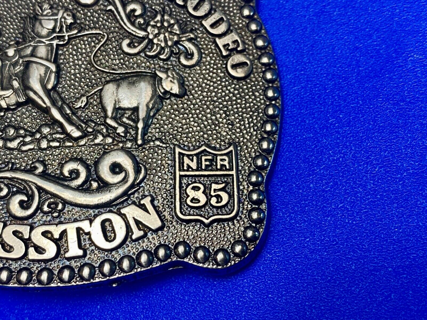 1985 Hesston Youth size third edition Nation Finals Rodeo NFR belt buckle