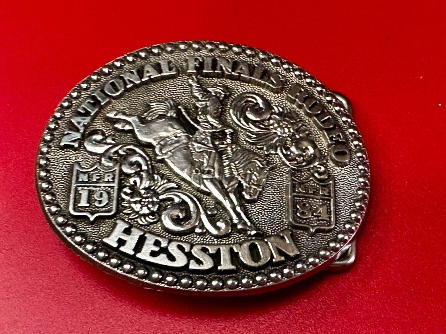 1984 Youth Hesston National Finals Rodeo NFR Collectors Rodeo Cowboy Belt Buckle