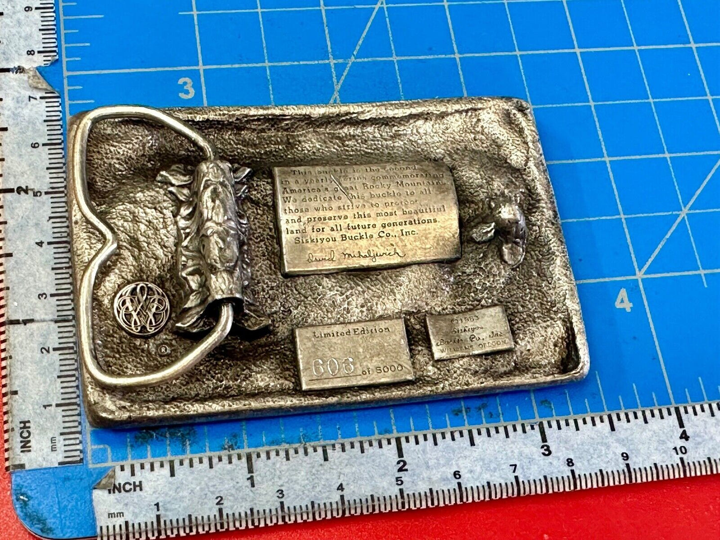 THE ROCKY MOUNTAINS** COMMEMORATIVE BELT BUCKLE VINTAGE 1983 BELT BUCKLE