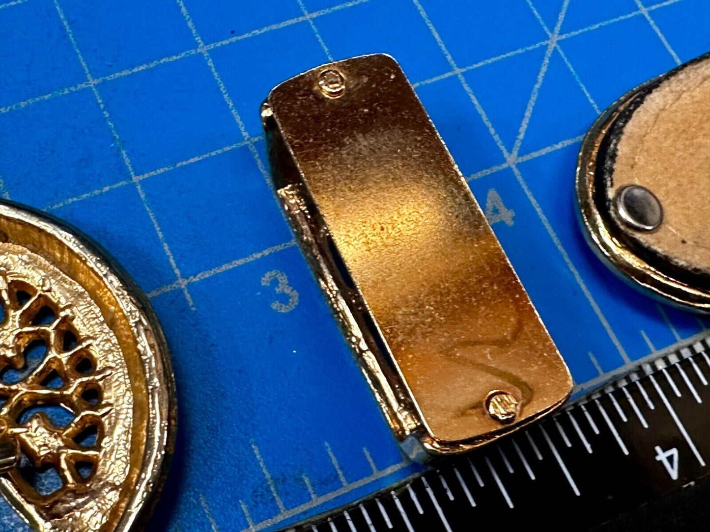 Three Piece Vintage Ranger Belt Buckle Set - Keeper & Tip Included