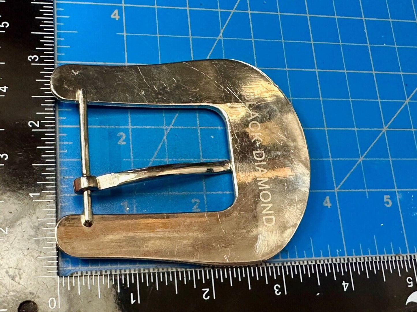 Vintage Black Diamond silver tone ranger style Belt Buckle - Missing rhinestone