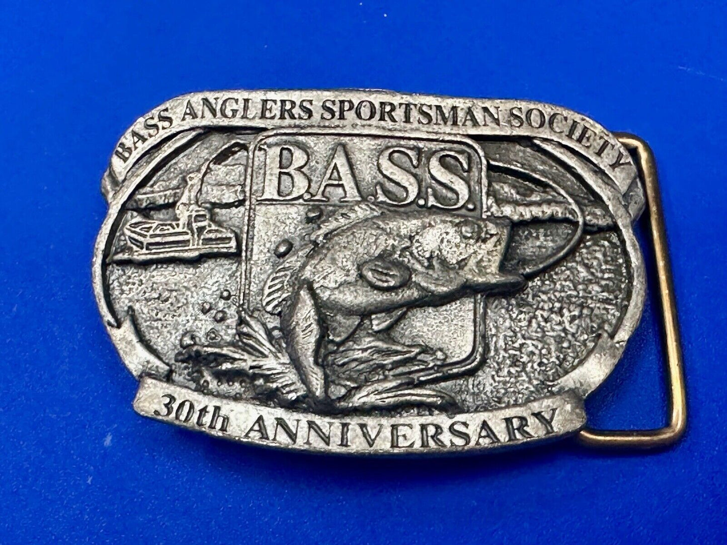 1997 BASS Bass Anglers Sportsman Society Fishing 30th anniversary belt buckle