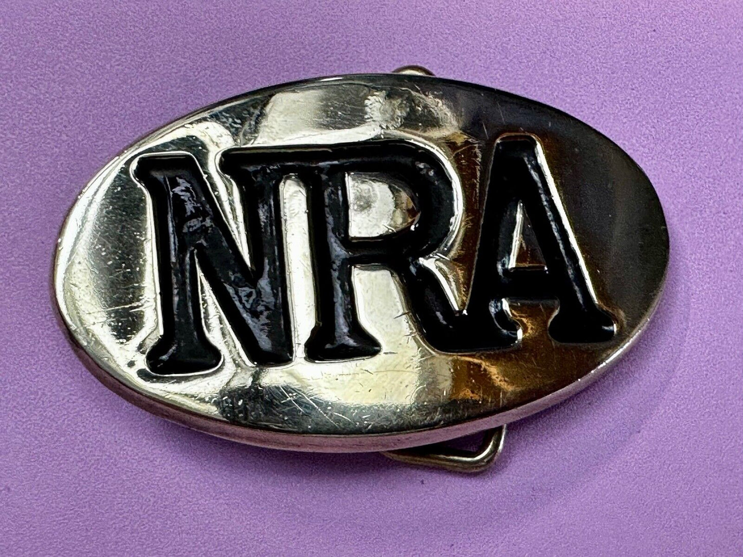 Baron Buckles NRA National Rifle Association Solid Brass oval Belt Buckle