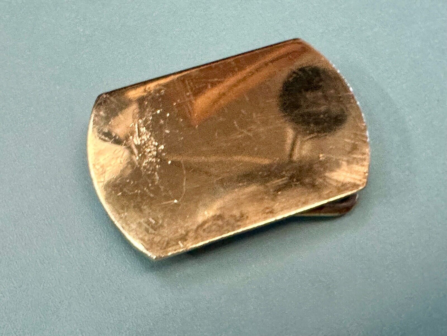 Artisan 2.5" wide rounded corner brass tone dress belt buckle