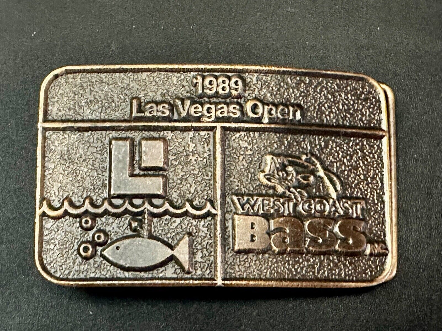 BASS 1989 Las Vegas Open Anglers Sportsman Society Sport Fishing Belt Buckle