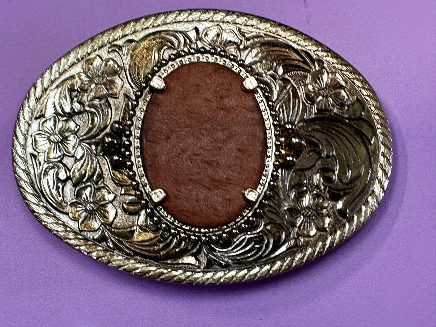 30 x 40 mm Western gold tone Ornate Belt Buckle To Mount Your Cabochon Gem Stone