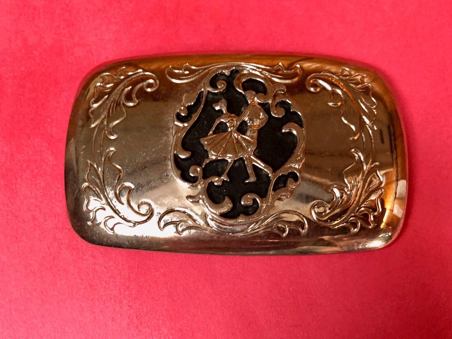 USA Made Western Belt Buckle - Square Line Country Music Dancing Couple Lovers