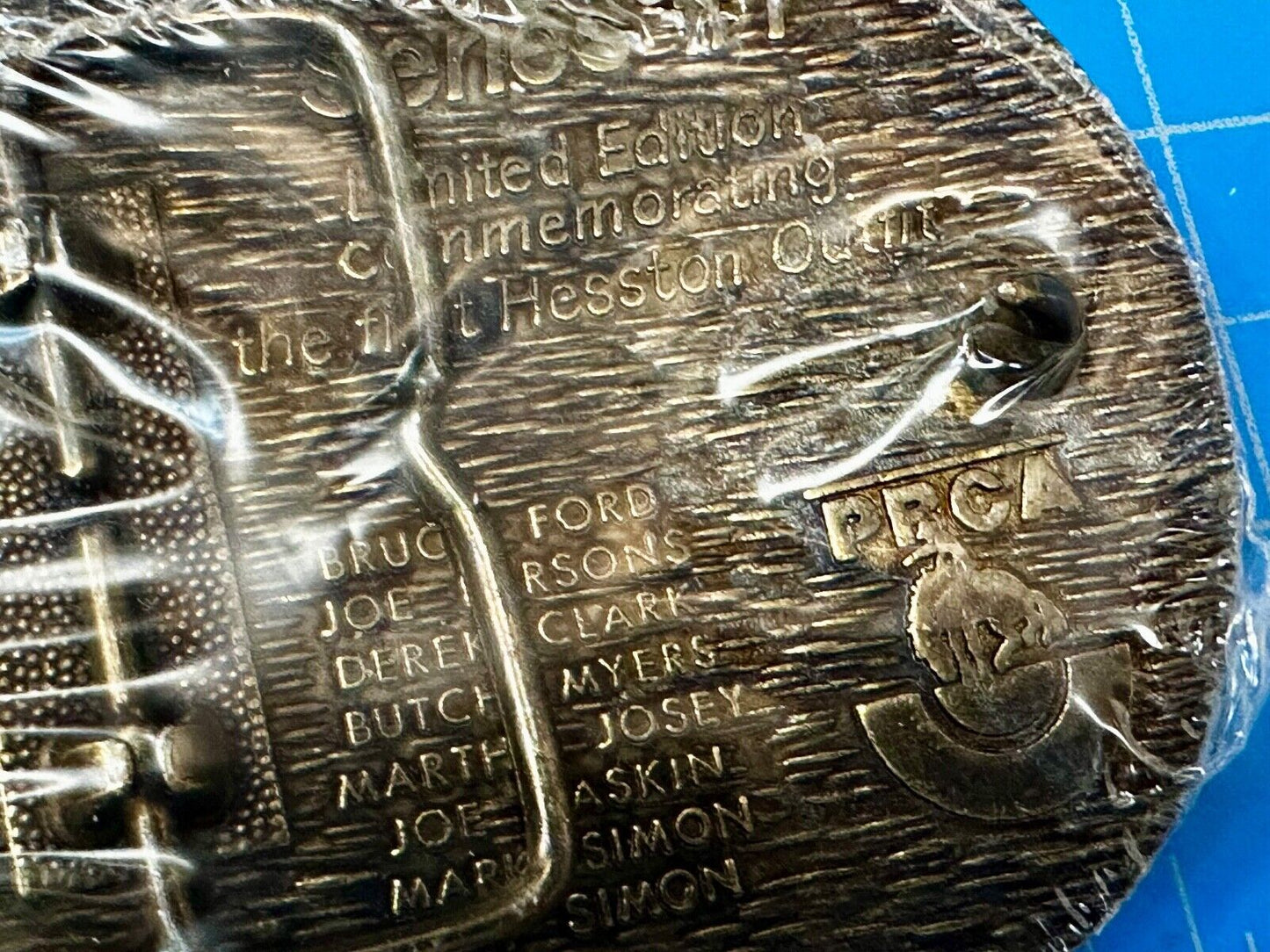 1985 Hesston Outlet Tournament RODEO NFR Vintage Commemorative NOS Belt Buckle