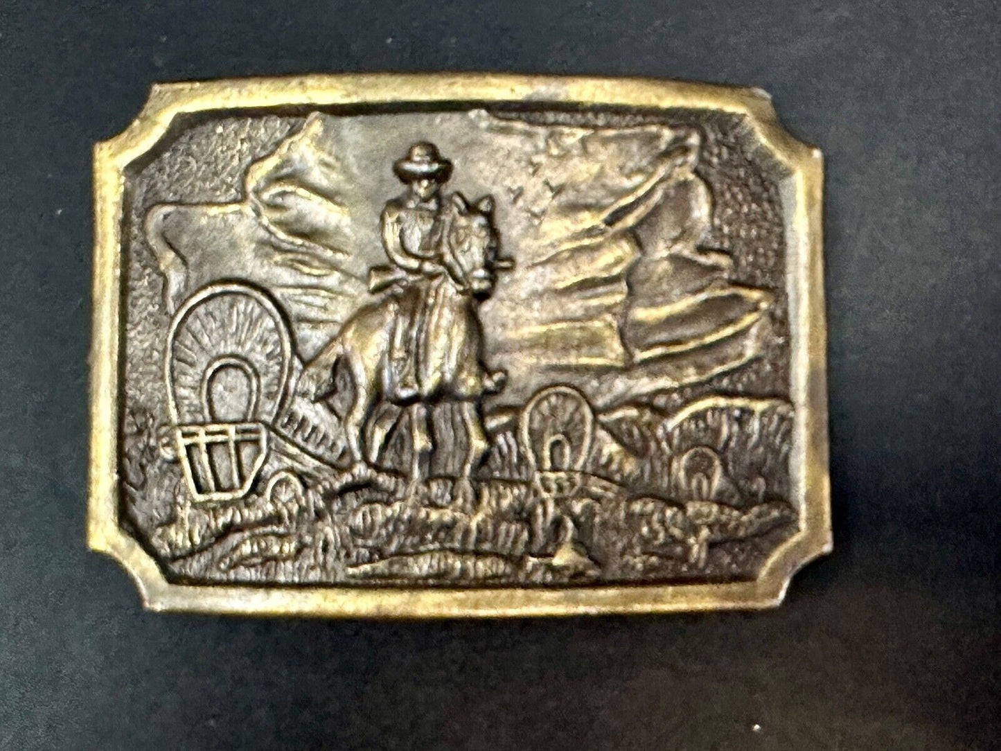 Tall in the Saddle Art Western Horse and Cowboy way of life! Vintage belt buckle