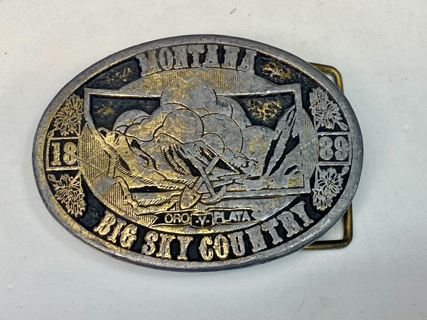 Vintage 1989 Montana - Big Sky Country Belt Buckle By Cdc Metalworks