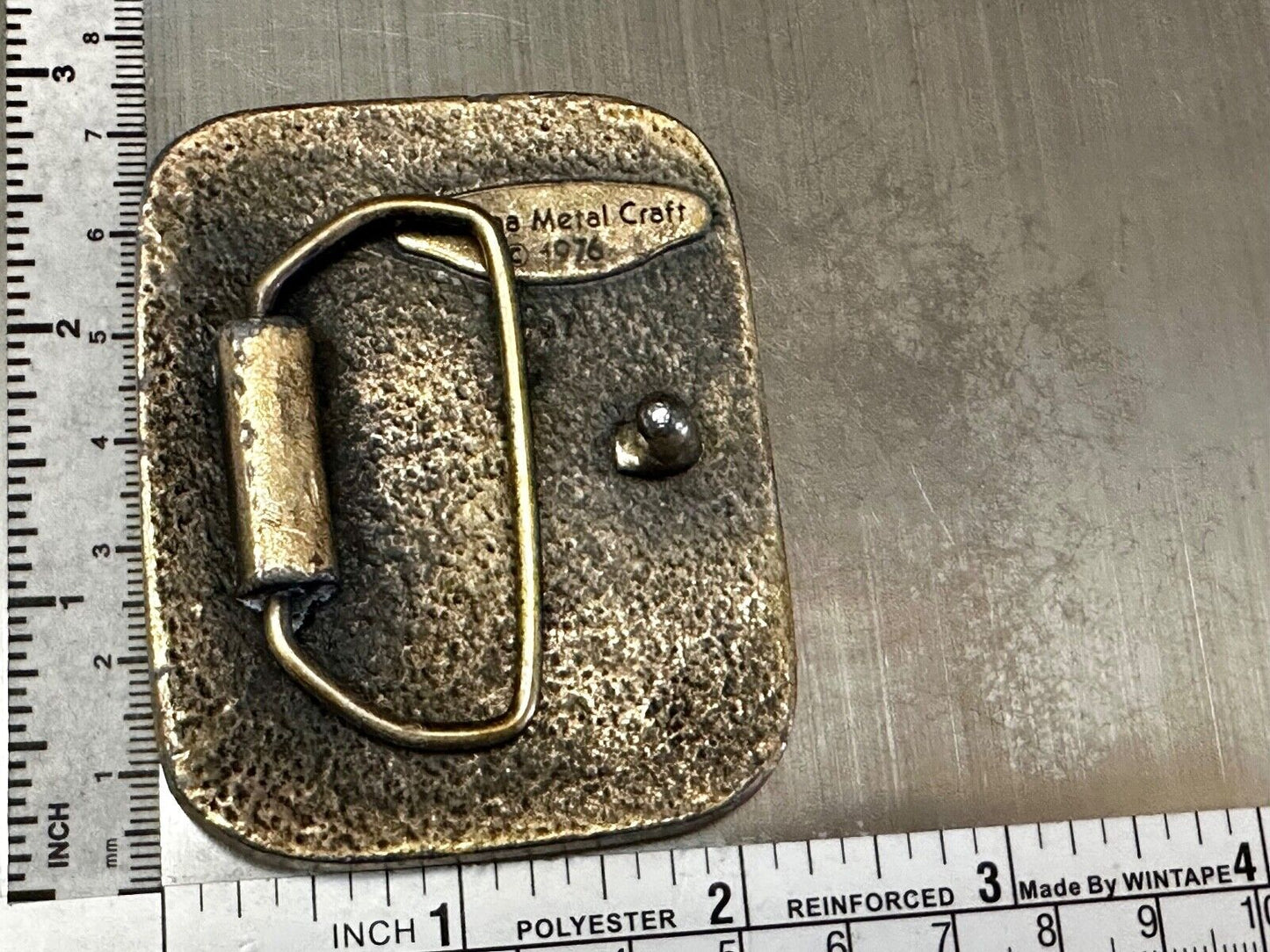 Bass Sport Fishing Vintage 1976 Indiana Metal Craft Belt Buckle