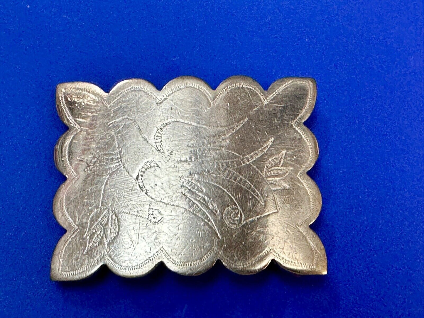 Vintage Dove Pattern Drawing Engraved in western Nickel Silver? belt buckle
