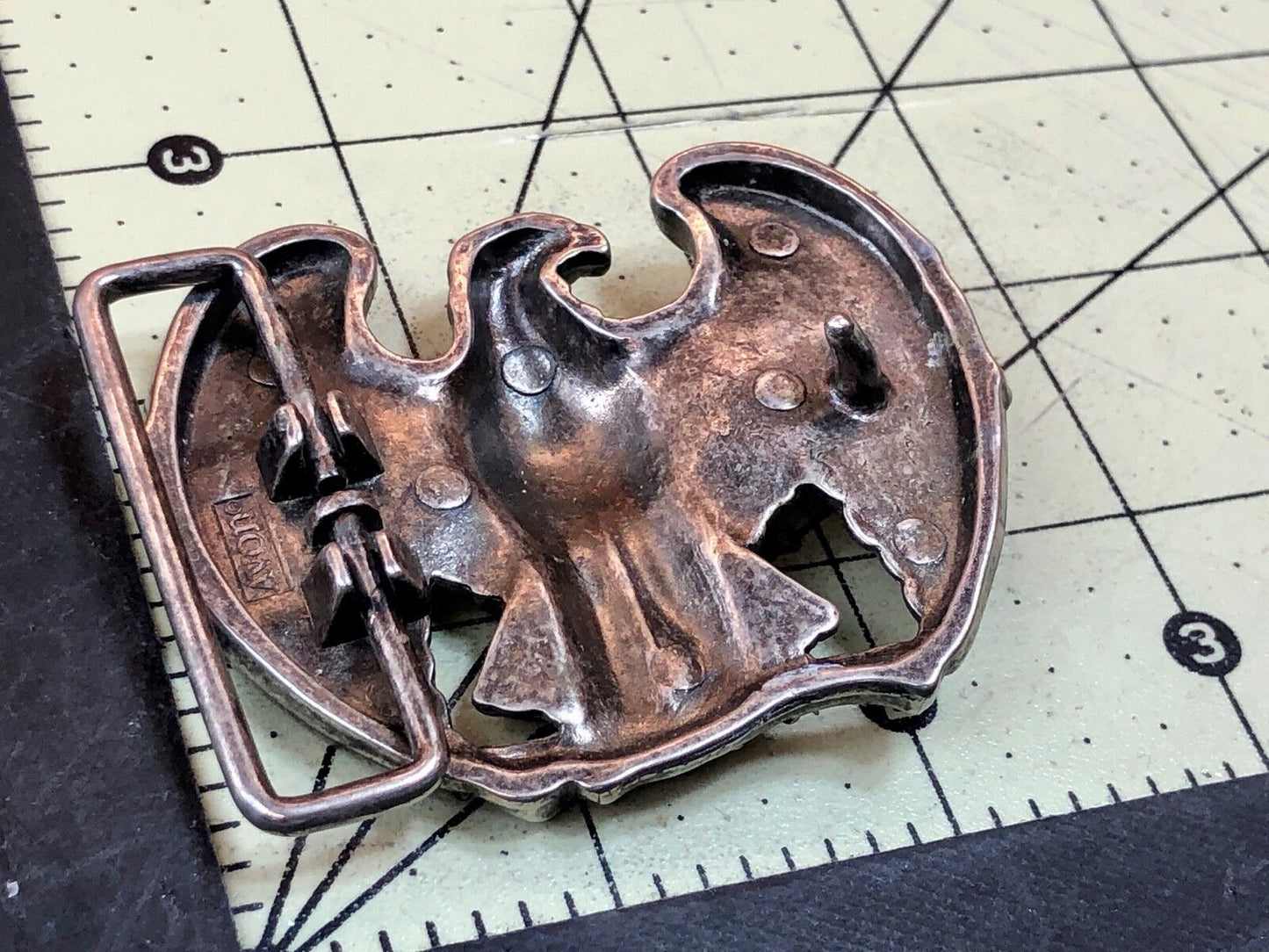 Vintage Avon American Eagle Patriotic Metal / Silver Tone Belt Buckle