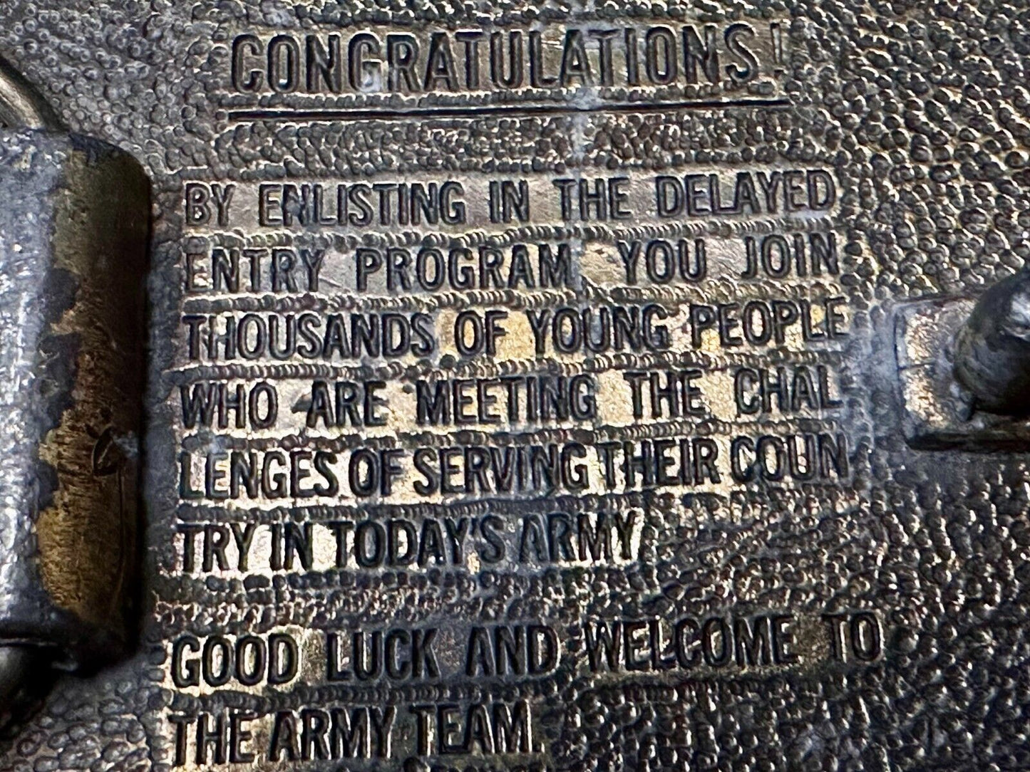 US Army Enlisted Soldier Delayed Entry Program United Staes Military Belt Buckle