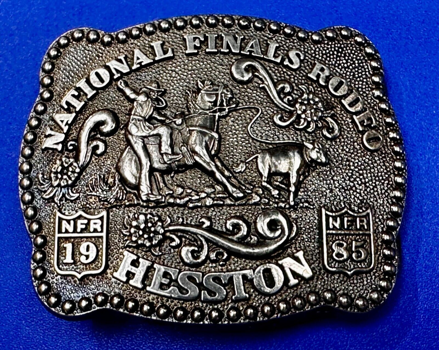 1985 Hesston NFR National Finals Rodeo YOUTH SIZE Western Collectors Belt Buckle