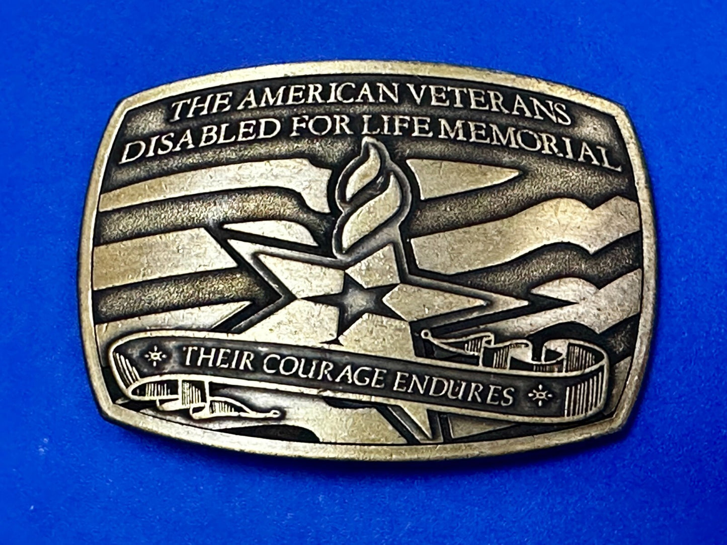 The American Veterans Disabled For Life Memorial Commemorative 2006 Belt Buckle