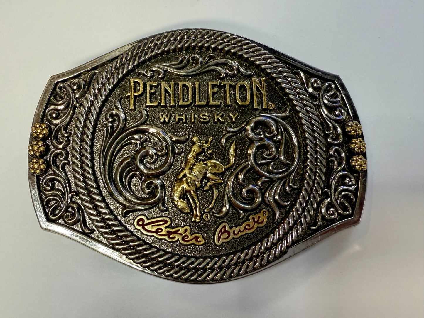 2021 Pendleton Whiskey Let'er Buck Rodeo Cowboy Montana Silversmiths Belt Buckle