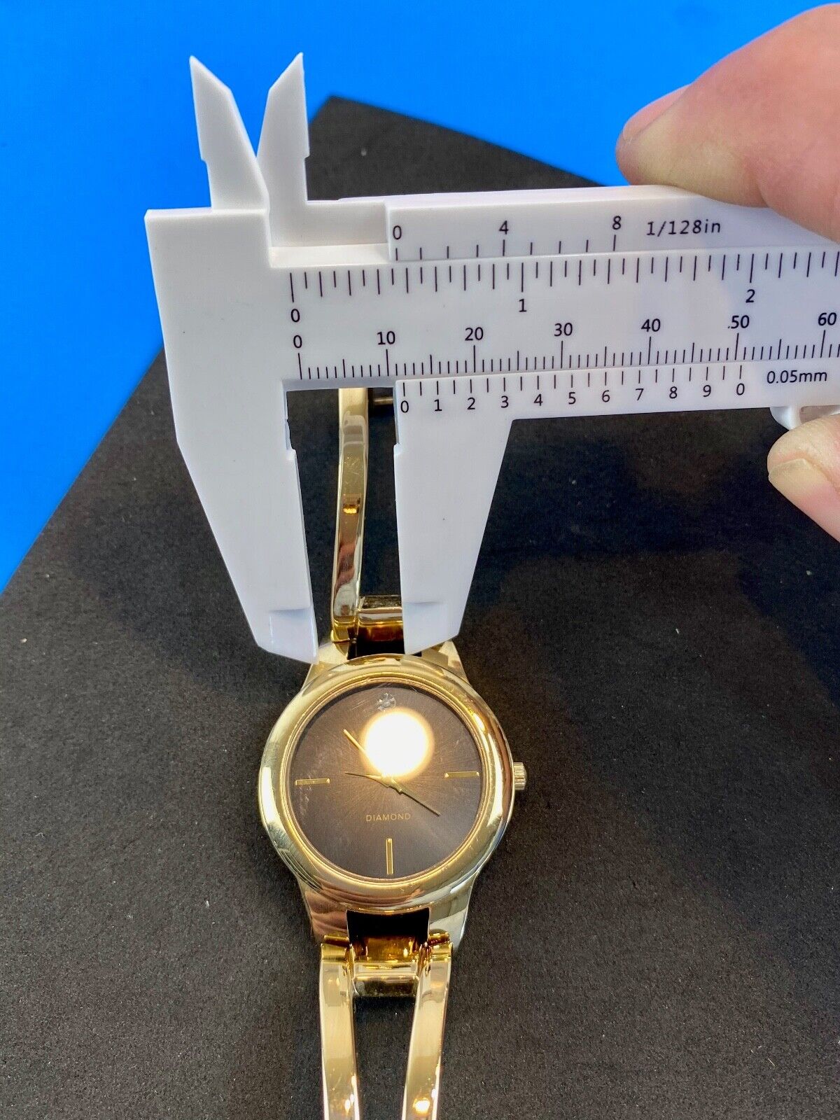 AK Annie Klein DIAMOND women's quartz watch black face - fresh battery