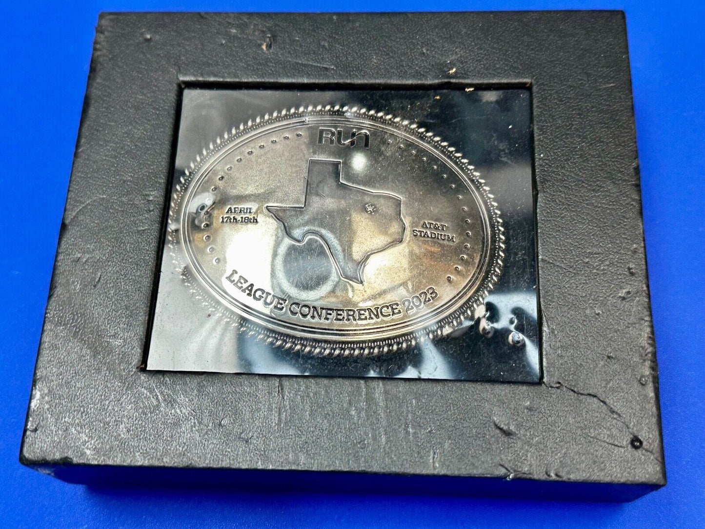 Texas RUN April 17th - 18th. AT&T Stadium League Conference 2023 Belt Buckle