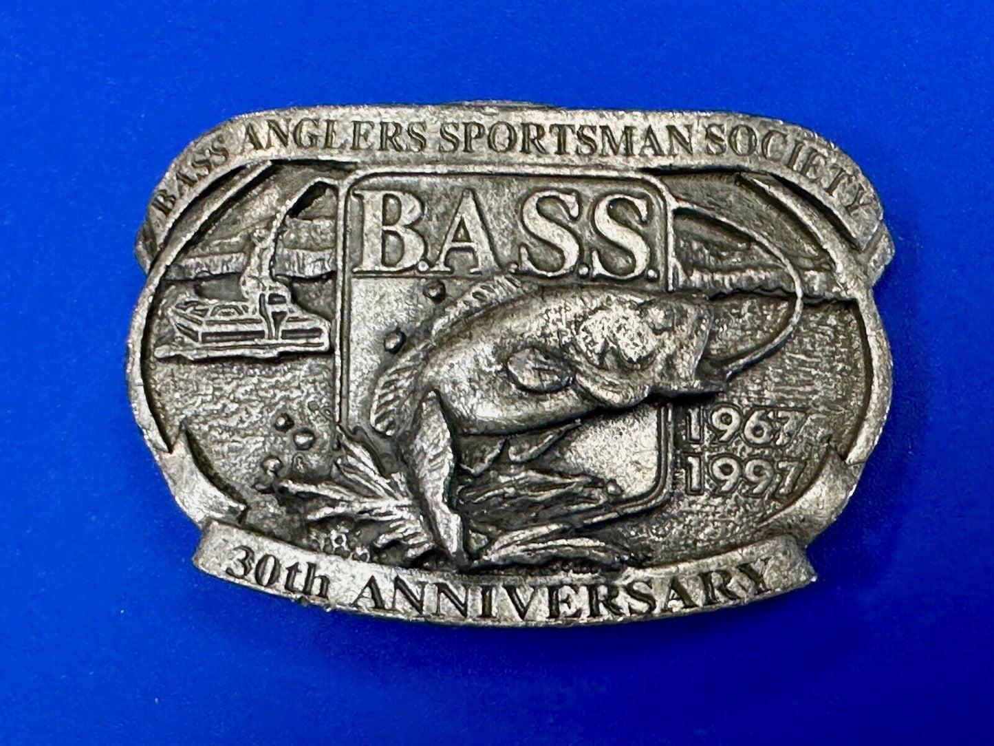 BASS 30th Anniversary Belt Buckle Bass Anglers Sportsman Society - 1997