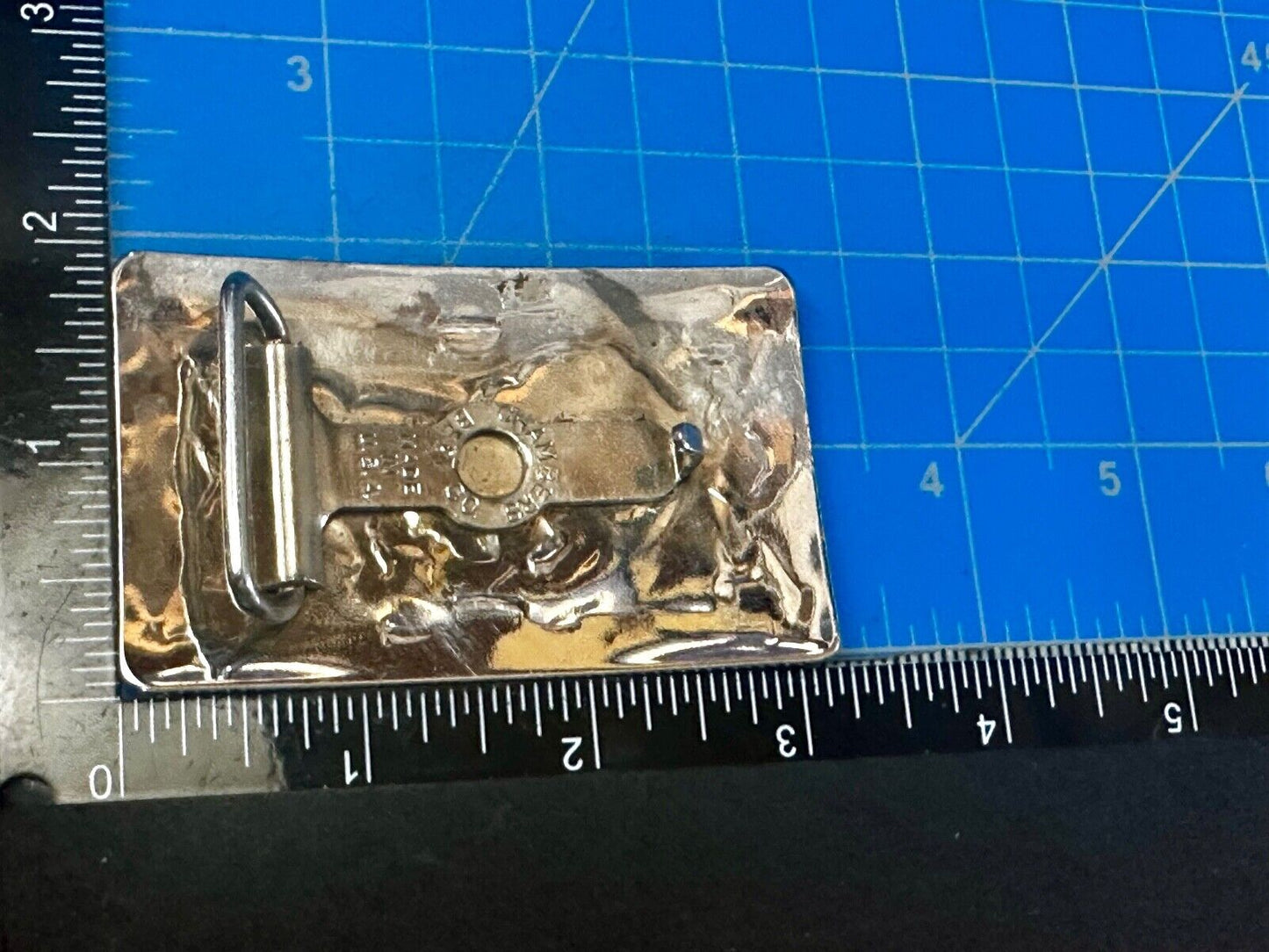 Vintage Chambers Horse Running Mustang nickel silver USA made Belt Buckle
