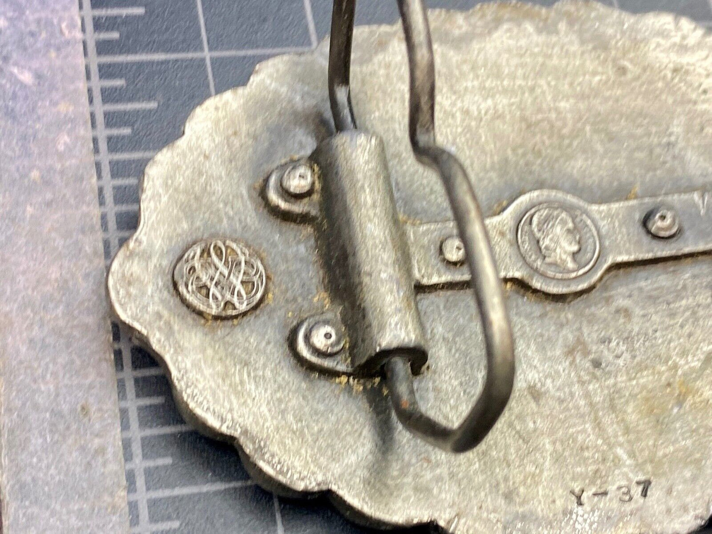 VINTAGE 200 Years Ago Liberty Bell Belt Buckle Bergamot Y-37