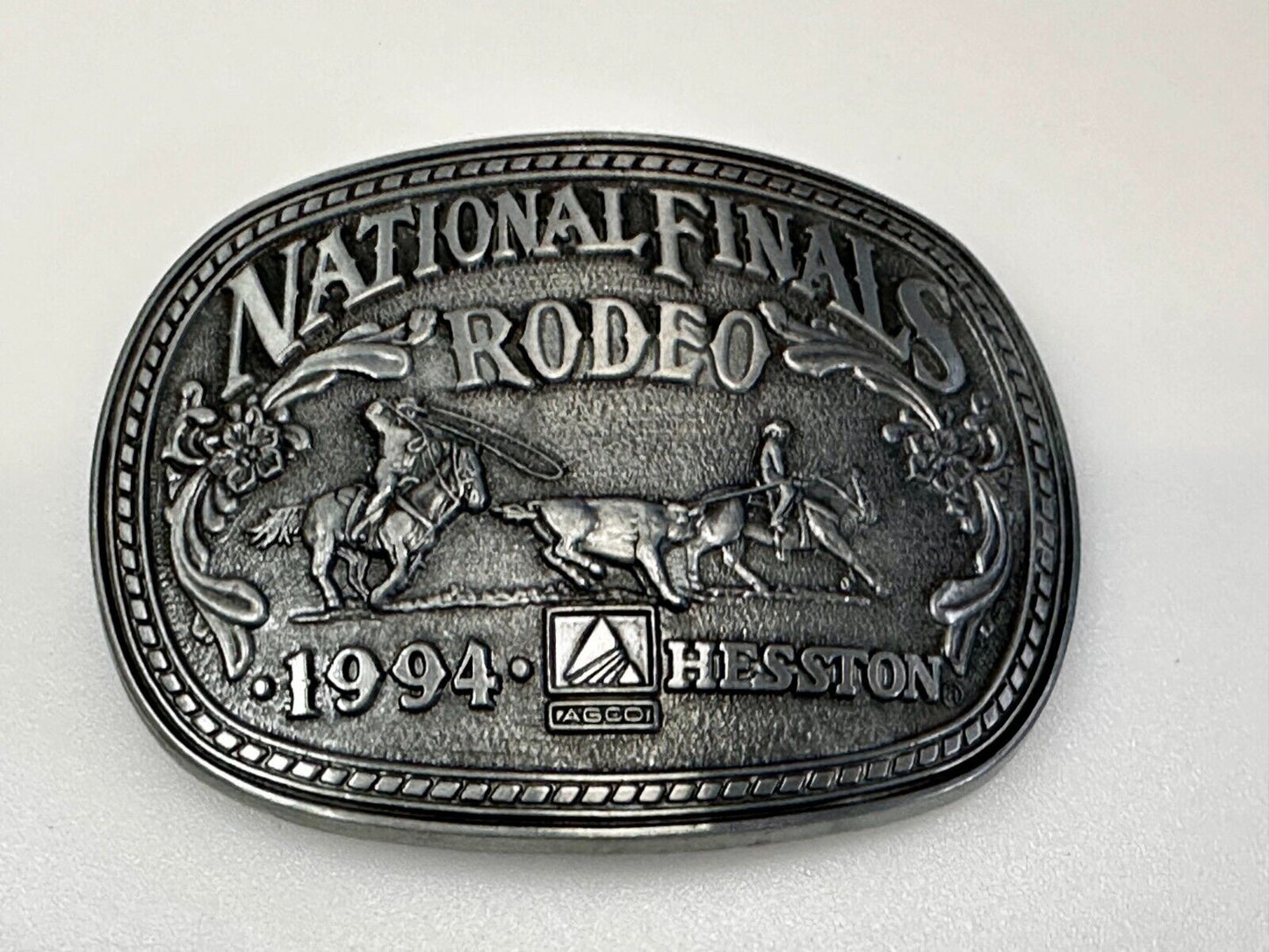 1994 ADM Hesston NFR National Finals Rodeo Cowboys Western Belt Buckle