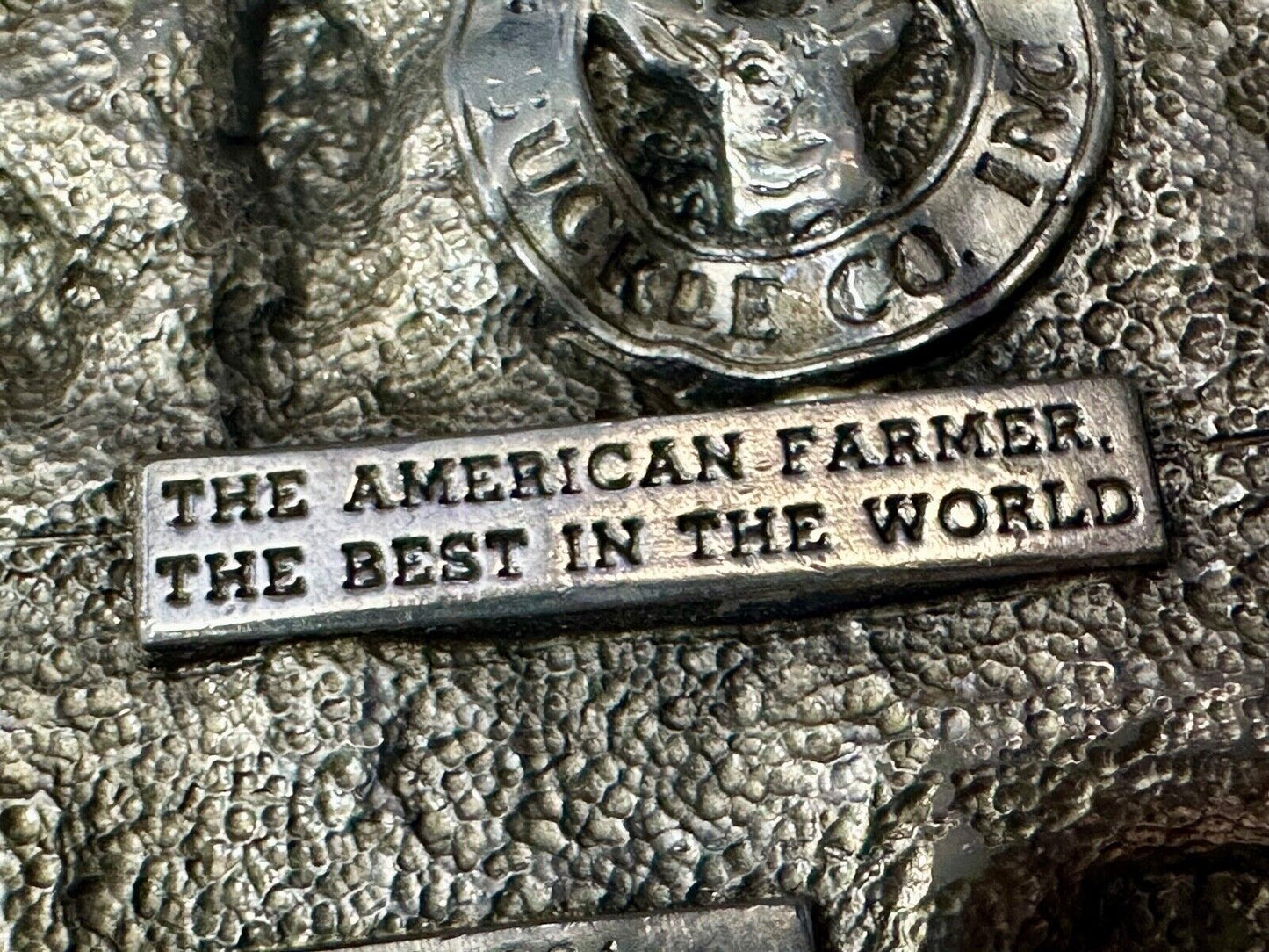 The American Farmer - Best in the World Im proud to be a farmer Vtg belt buckle