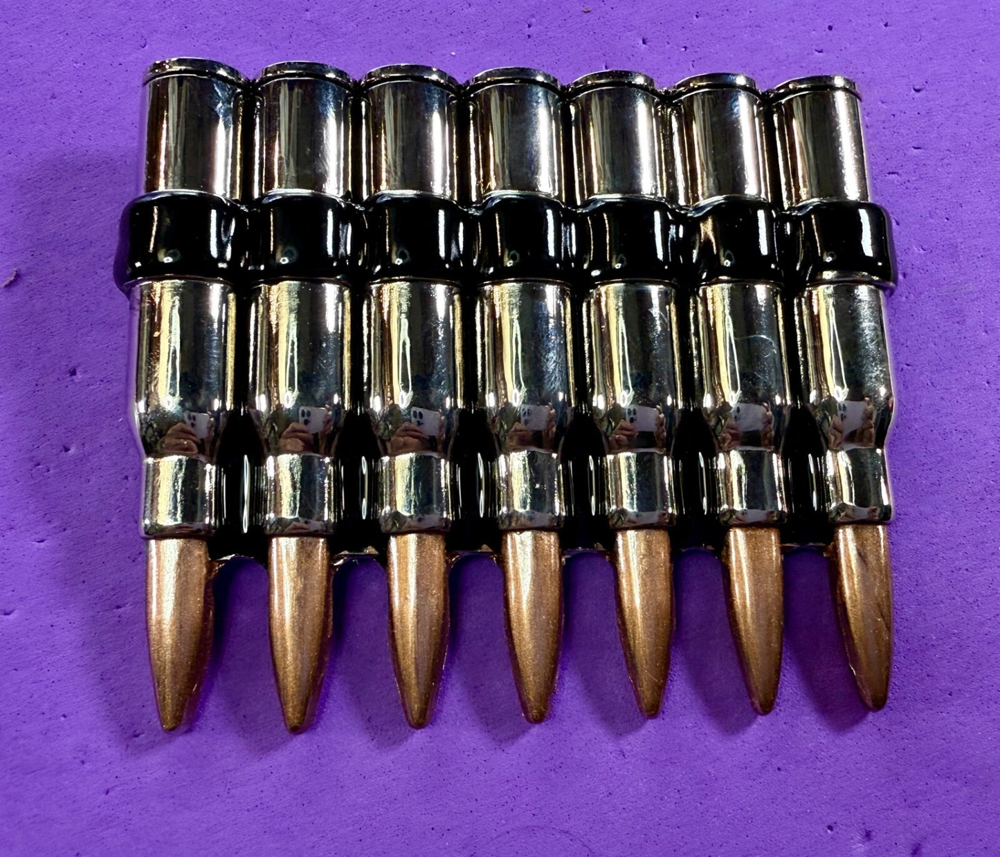 Ammo Bullets Clip MOS Figural Seven Shots Gun Collectors Heavy Large Belt Buckle