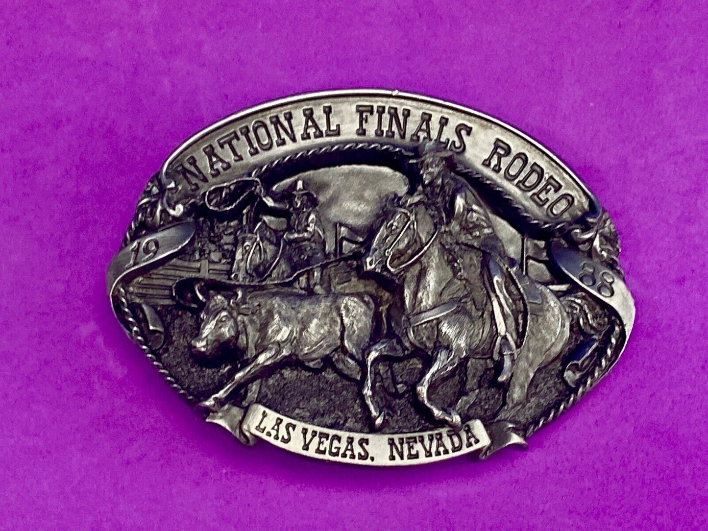 1988 Las Vegas NFR Youth belt buckle by Siskiyiou 750 made! SO RARE!!!